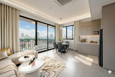 Apartamento de un dormitorio con balcón y vistas a la ciudad — Nagomi Harmony Home